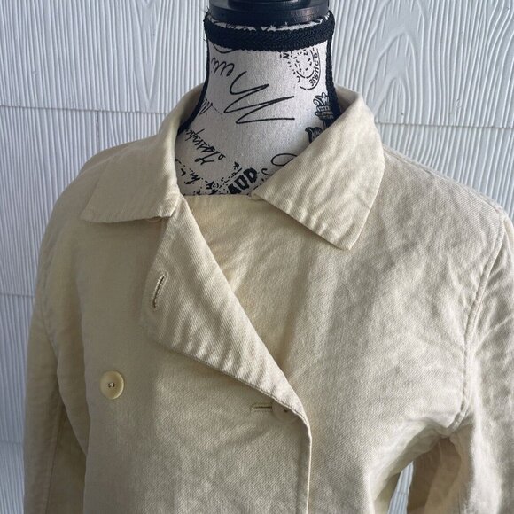 Eileen Fisher Designer Yellow Double Breasted Cotton Jacket - Women’s Small (UU) - Picture 6 of 9